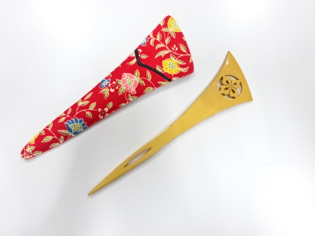 アンティーク　本つげ　透かし　簪